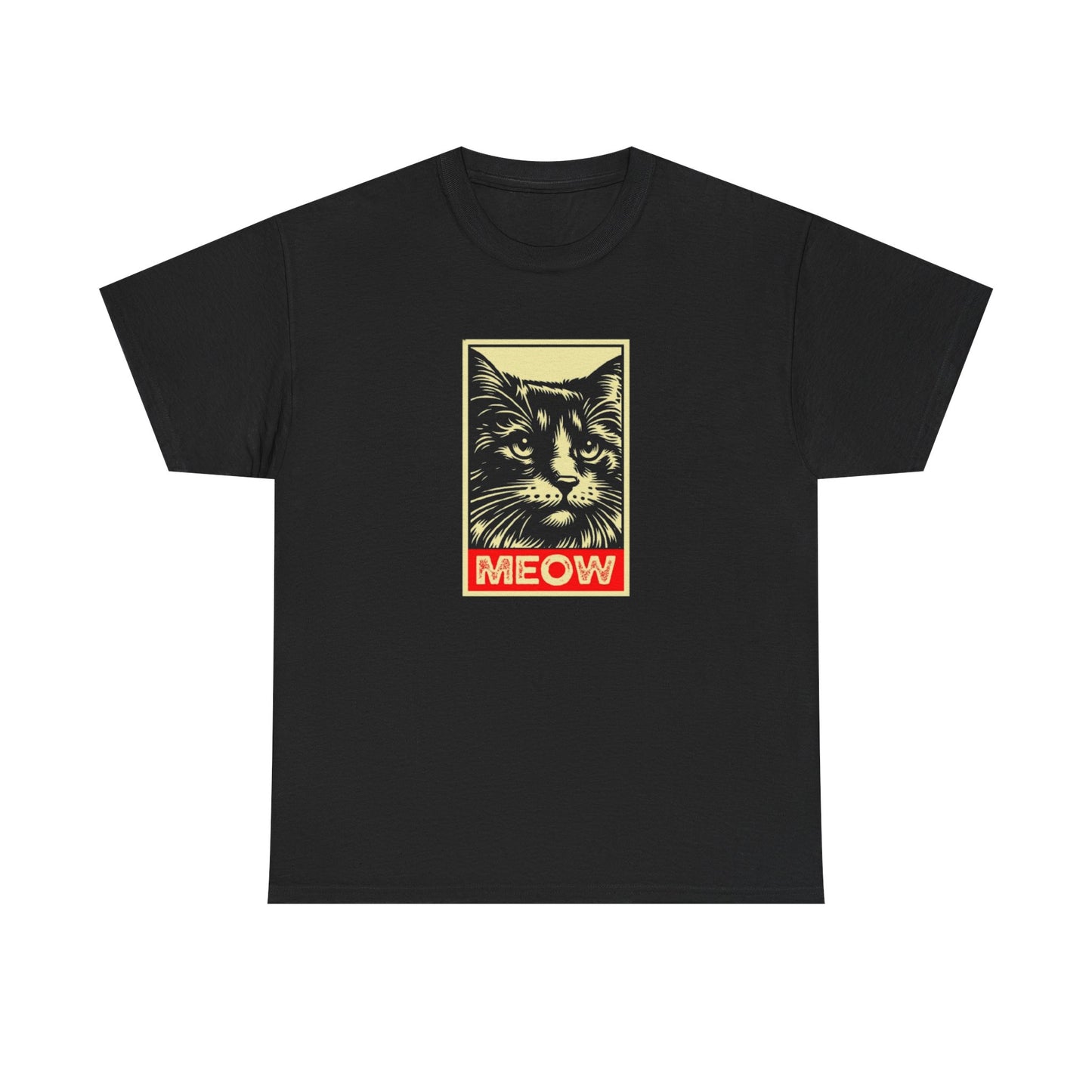 Retro Cat graphic Unisex Heavy Cotton Tshirt - MEOW Design