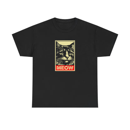 Retro Cat graphic Unisex Heavy Cotton Tshirt - MEOW Design