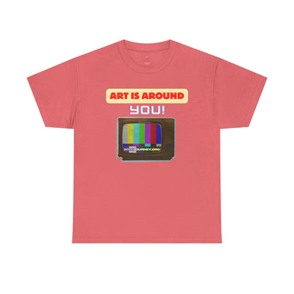 Retro Art Unisex Heavy Cotton Tee - Fun and Colorful Graphic T-Shirt for Art Lovers, Gift for Artists, Casual Wear, Art Inspired Apparel