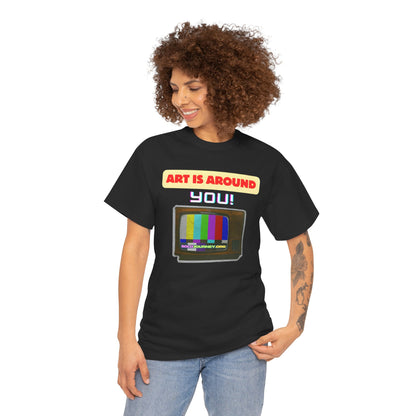 Retro Art Unisex Heavy Cotton Tee - Fun and Colorful Graphic T-Shirt for Art Lovers, Gift for Artists, Casual Wear, Art Inspired Apparel