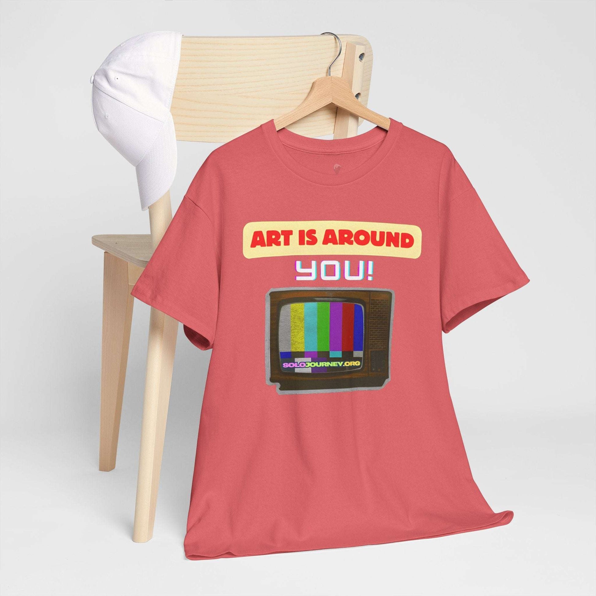 Retro Art Unisex Heavy Cotton Tee - Fun and Colorful Graphic T-Shirt for Art Lovers, Gift for Artists, Casual Wear, Art Inspired Apparel