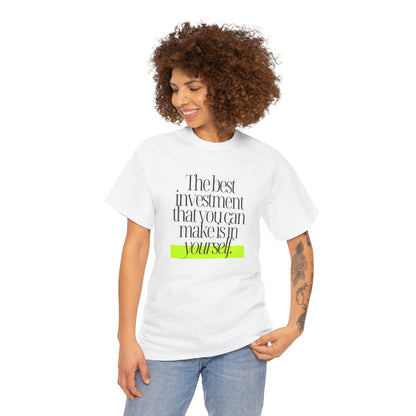 The best investment is yourself - Vintage Aesthetic Outfit Pullover, Oversized Boho Tshirt 05
