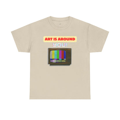 Retro Art Unisex Heavy Cotton Tee - Fun and Colorful Graphic T-Shirt for Art Lovers, Gift for Artists, Casual Wear, Art Inspired Apparel
