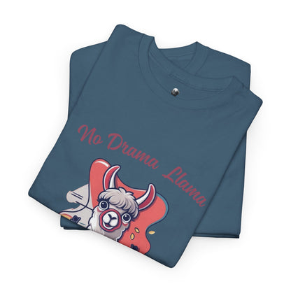 No Drama Llama Unisex Heavy Cotton Tee - Fun Graphic Tee for Casual Wear