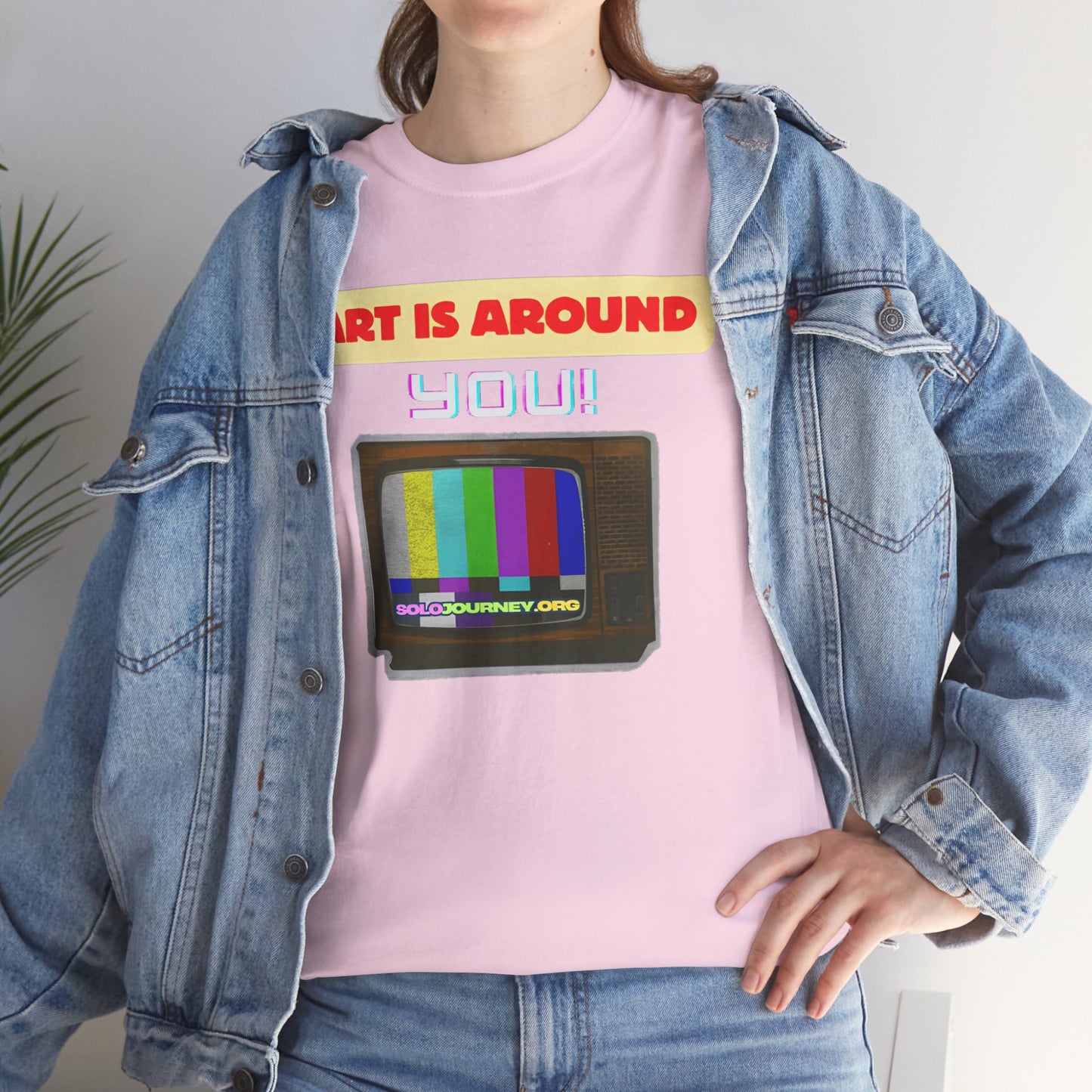 Retro Art Unisex Heavy Cotton Tee - Fun and Colorful Graphic T-Shirt for Art Lovers, Gift for Artists, Casual Wear, Art Inspired Apparel