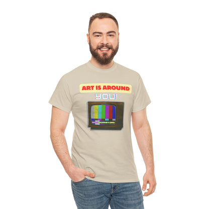 Retro Art Unisex Heavy Cotton Tee - Fun and Colorful Graphic T-Shirt for Art Lovers, Gift for Artists, Casual Wear, Art Inspired Apparel
